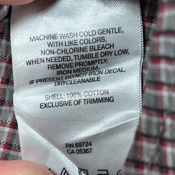 Columbia Mens Rapid Rivers II Large Long Sleeve Tartan Print Maroon Dress Shirt - Picture 6 of 8